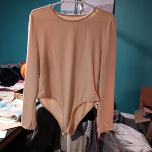 Women's Cream Long Sleeve Bodysuit